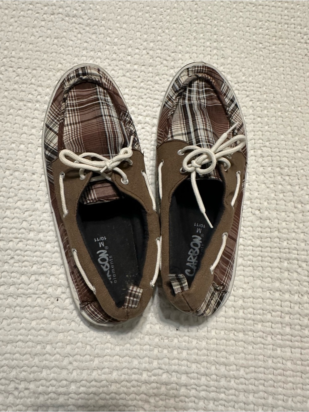 Carbon Brown Plaid Men's Boat Shoes